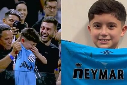 Criança que ganhou camisa do Neymar