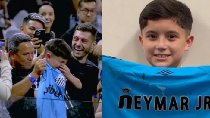 Criança que ganhou camisa do Neymar