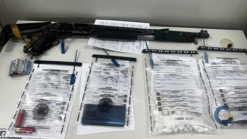 Armas e Drogas apreendidas em Cosme de Farias