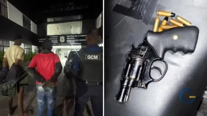 Dois homens são presos com revólver e moto com sinais apagados em Serra Preta
